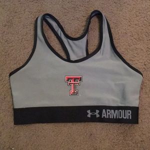 Gray texas tech cheer sports bra